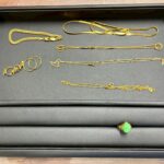 横浜伊勢佐木で18金リング・ネックレス・ブレスレットなどのアクセサリーを複数買取した実績写真。