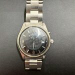 ORIENT STAR（オリエントスター）の自動巻き腕時計。黒文字盤で裏スケ仕様の機械式モデル。