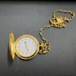 高価買取 かいとり本舗 蒔田店で買取したセイコー（SEIKO）懐中時計。金色ケースとチェーン付きのアンティーク調デザイン。